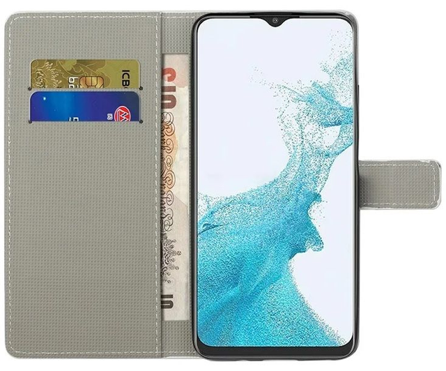 Samsung Galaxy A23 5G SUOJAKUORI - Lompakkomalli perhoskuvio